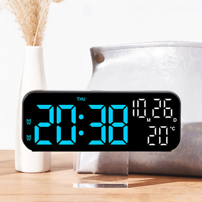3-in-1 Digital Clocks with Temperature and Humidity Display for Bedroom-Black