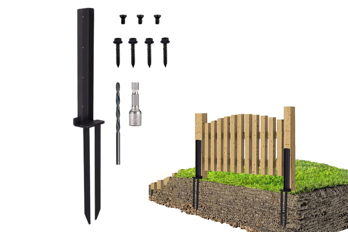 H Design Fence Post Anchor Kit Fence Repair Stake