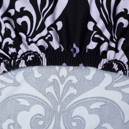 Printed Ergonomic Office Computer Game Chair Slipcovers Stretchy Seat Chair Covers -Purple