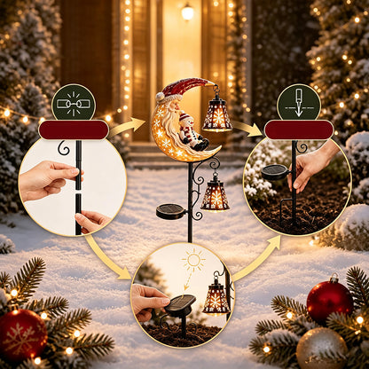 Santa Solar Light Christmas Outdoor Garden Stake Light