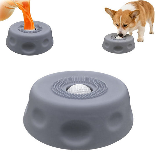 Dog Licking Bowl Slow Feeder Bowls for Yogurt Liquid Treat Interactive Dog Toys-Grey