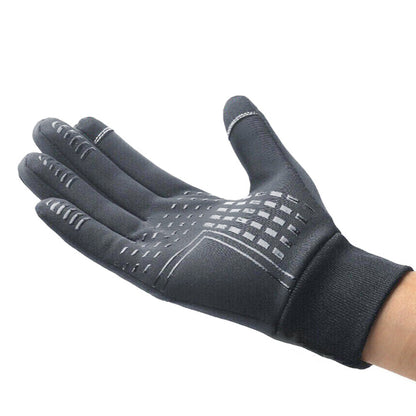 Pair of Touchscreen Ski Gloves Water Resistant Winter Warm Ski Gloves for Sports Fishing Gray