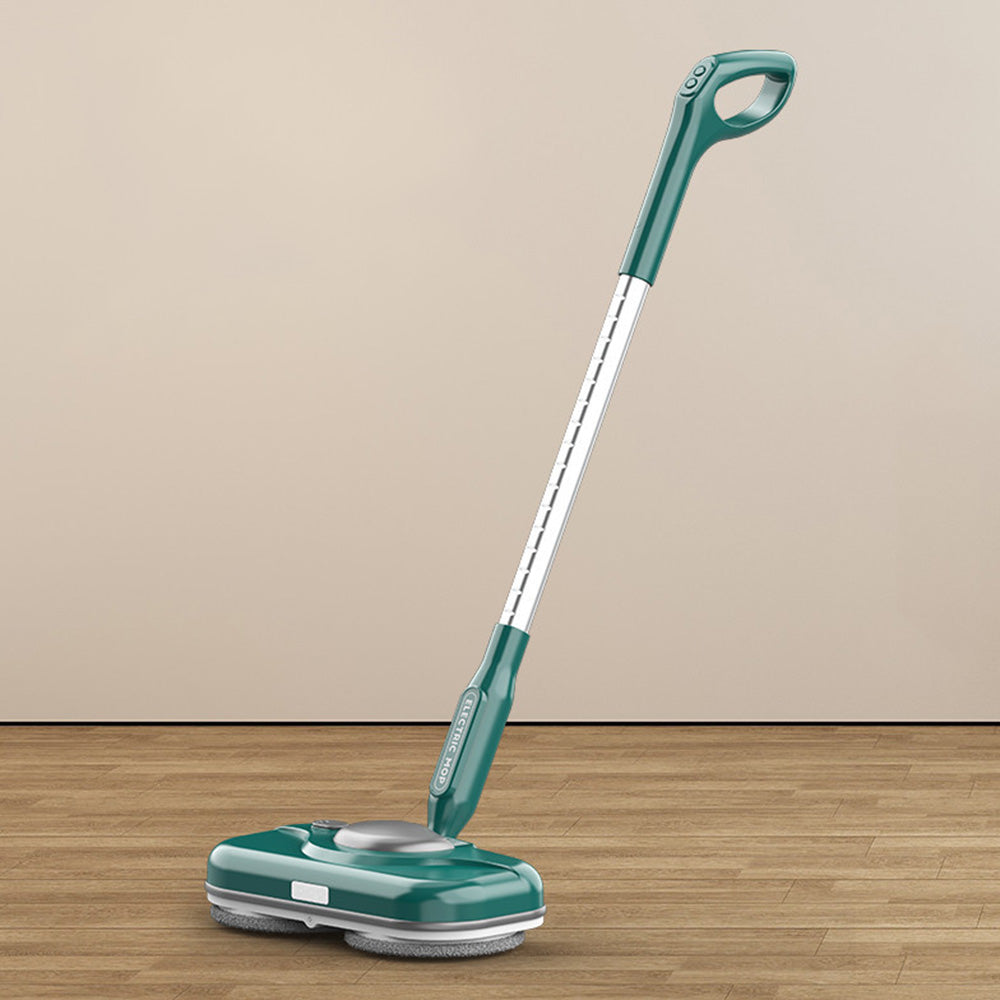 Cordless Electric Spin Mop with LED Light & 750ML Water Sprayer Green