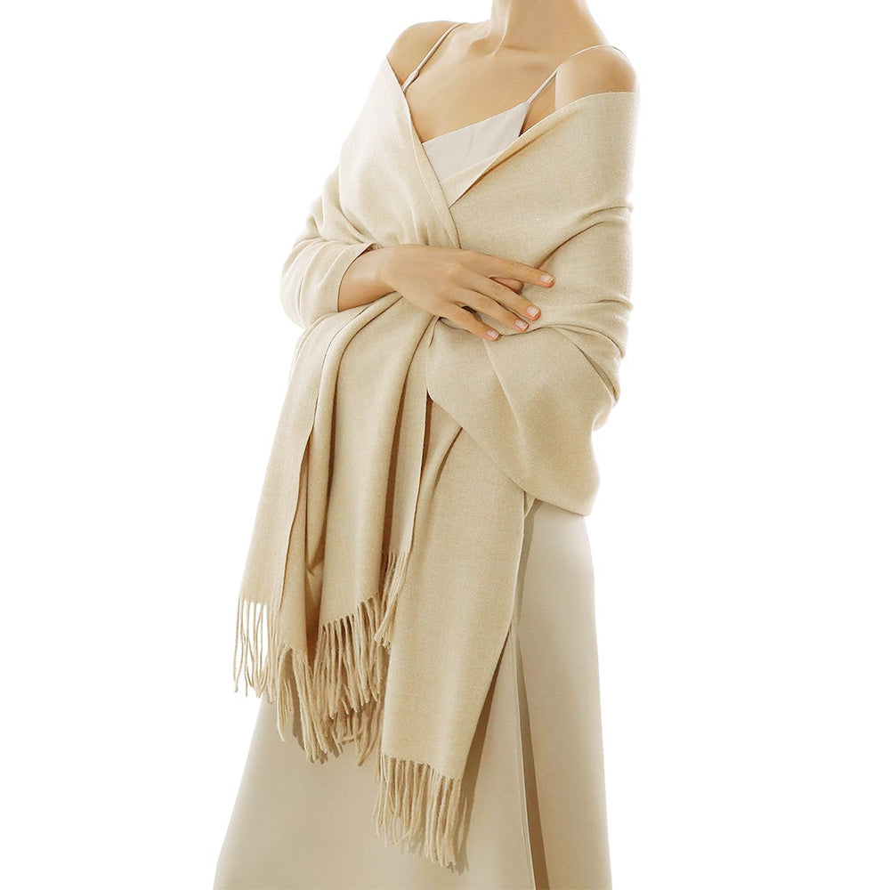 Winter Scarf for Women Shawls Wraps for Evening Dresses Large Warm Soft Scarves-Beige