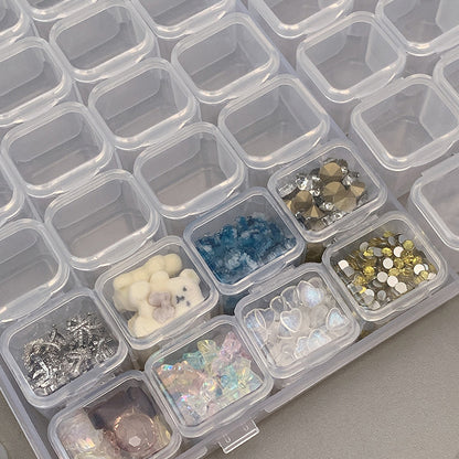 Grid Plastic Jewelry and Bead Storage Organizer Box for Crafts