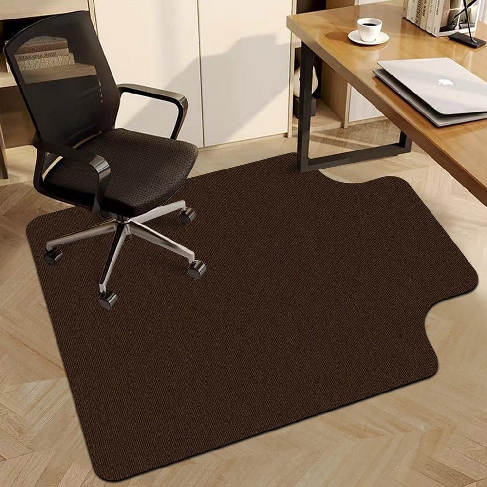 Anti-Slip Office Chair Mat for Carpet - Brown