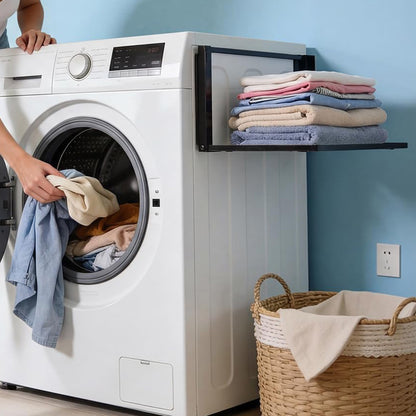 Foldable Storage Shelf for Washing Machine and Refrigerator-White