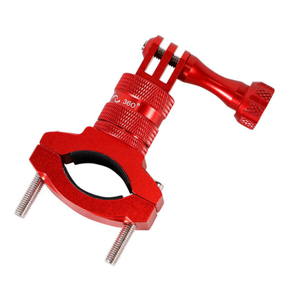 Aluminum 360-degree Bike Handlebar Mount for GoPro Hero 13 12 11 Cameras Red