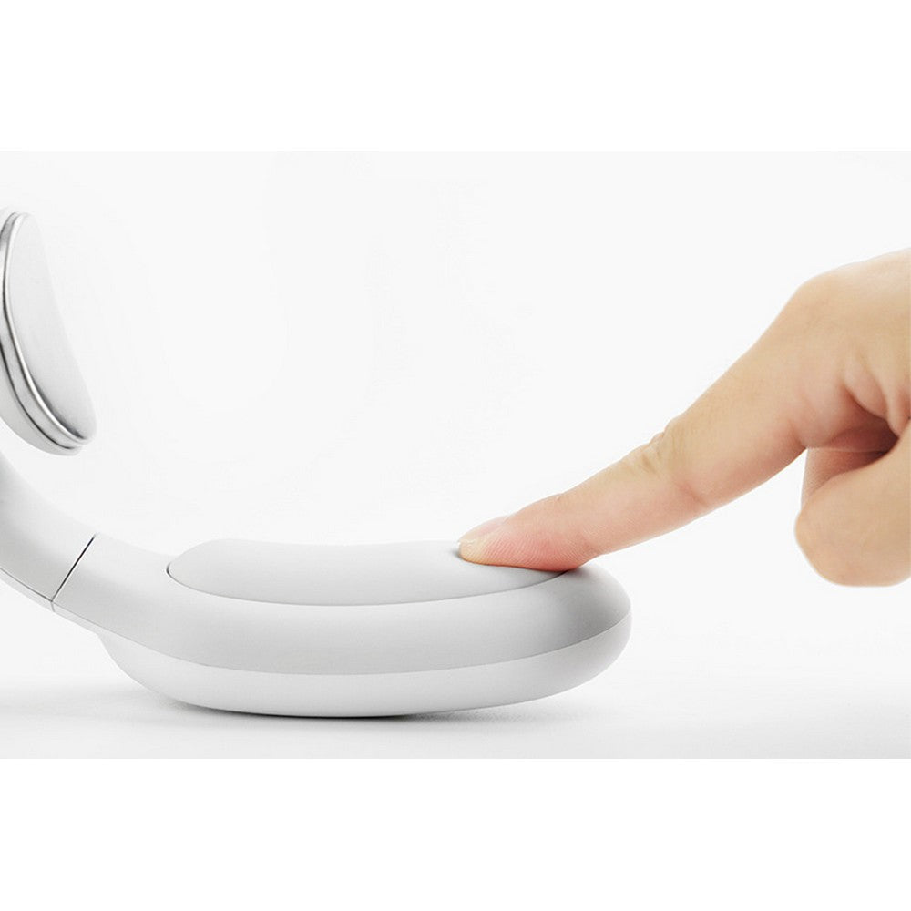 Electric Neck Massager with Heat Intelligent Electric Pulse Massager for Neck Pain Relief -White