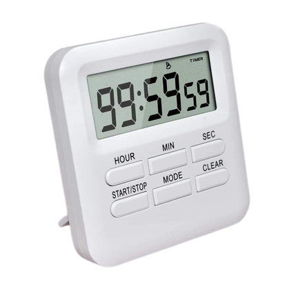 3-in-1 Electric Digital Timer Multi-Functional Loud Alarm Clock for Kitchen Gym Classroom White
