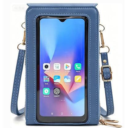 Touchscreen Crossbody Phone Bag Small Purse with Card Slots for Travel-Blue