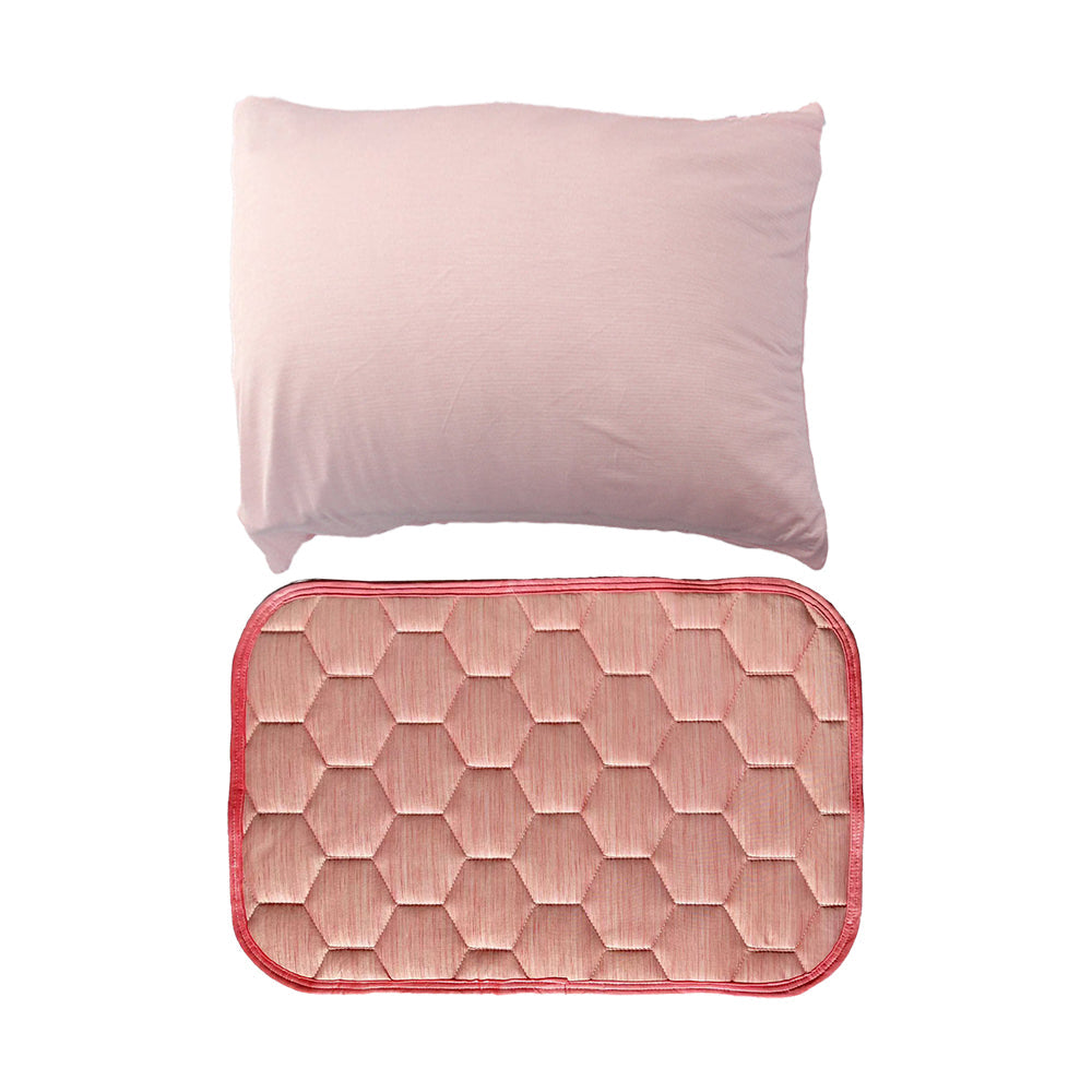 Pillowcase and Pillow Towel Set Cooling Pillow Covering Decorative Cushion Cover Set Pink