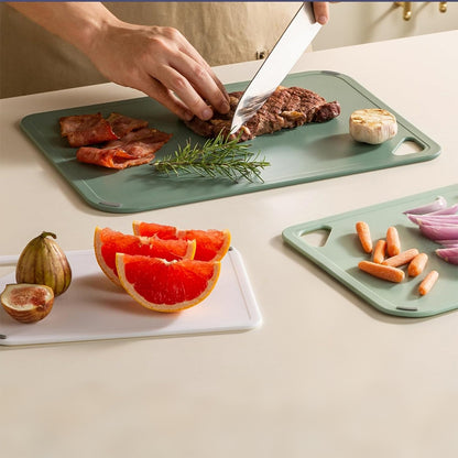 3 PCS Plastic Cutting Board Set with Hanging Loop -Green