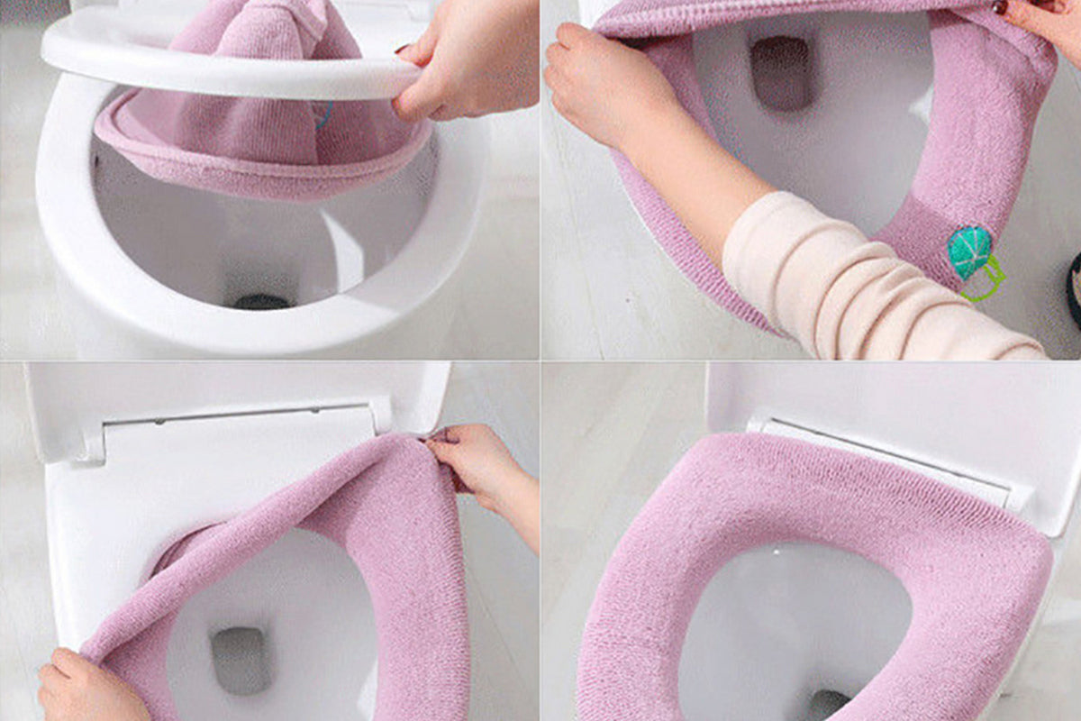 4 Pieces Bathroom Soft Toilet Seat Covers