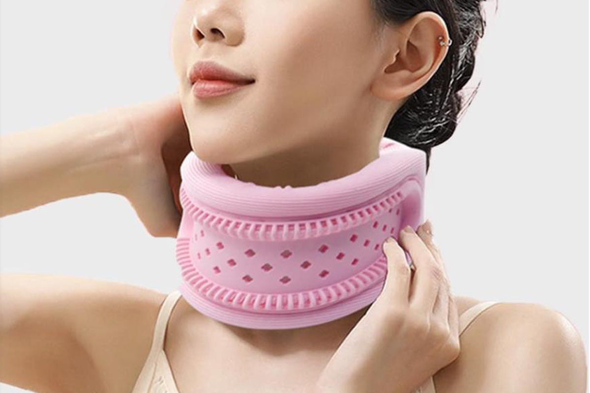 Neck Brace Neck Protectors Wraps Keep Vertebrae Stable Adjustable Cervical Collar -Pink