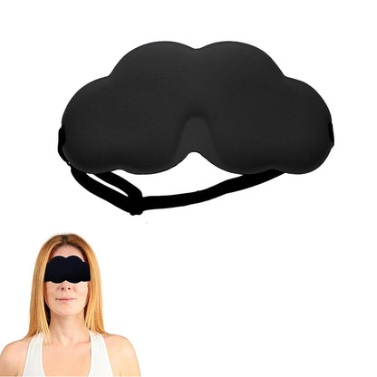 2pcs 3D Silk Eye Mask for Sleeping Clouds Shape Soft Eye Sleeping Blindfold -Black and Blue