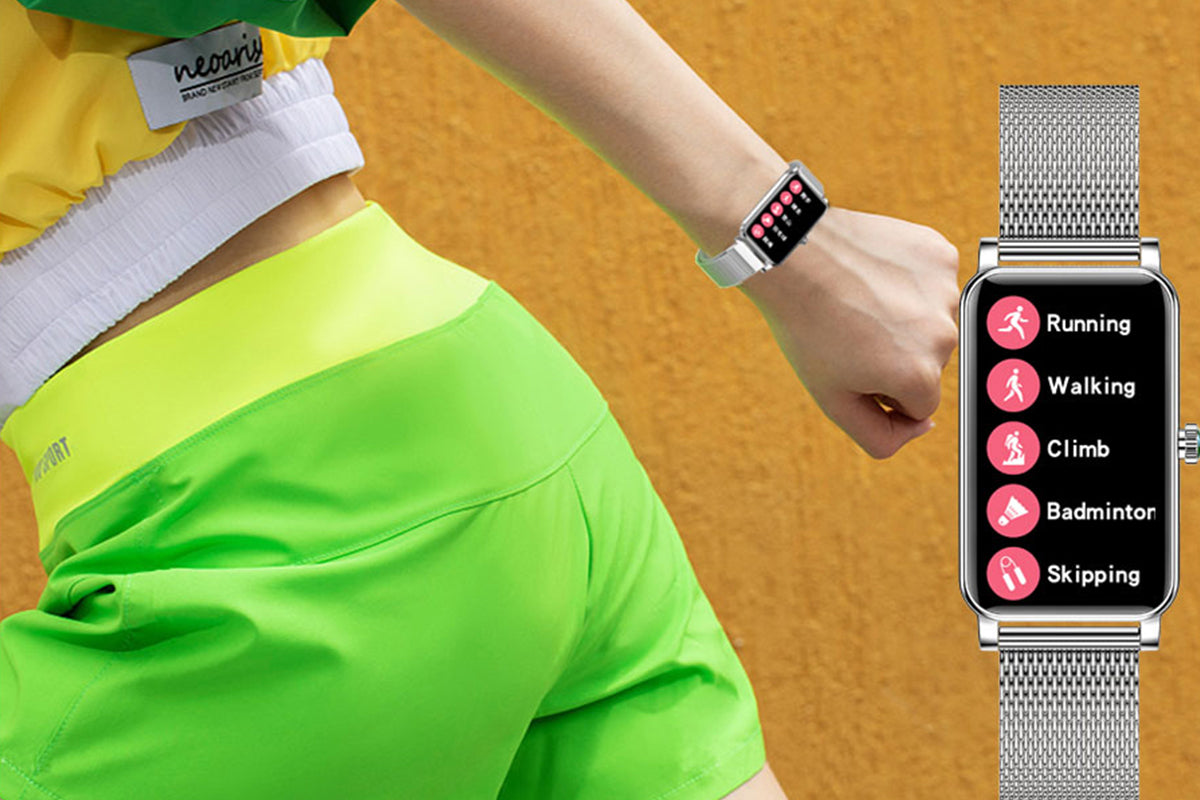 Smart Watch Women Fitness Tracker Sport Bracelet for Android iOS Phones-Silver