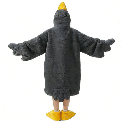 Oversized Cartoon Goose Hoodied Blanket Fleece Onesie - Style2