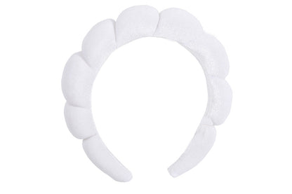 Women Mimi And Co Spa Headband Sponge Washing Face Makeup Skincare Puffy Headband-White