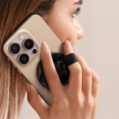 Suction Cup Phone Case Mount Magnetic Phone Grip Holder Stand for Selfies Videos Recording Black
