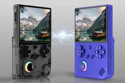 Handheld Retro Game Console 4 Inch Screen Built-in 64G TF Card Supports WiFi Bluetooth -Black