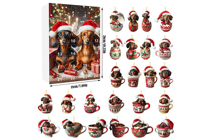 Christmas Countdown Advent Calendar Dog Holiday Collectible Hanging Ornament