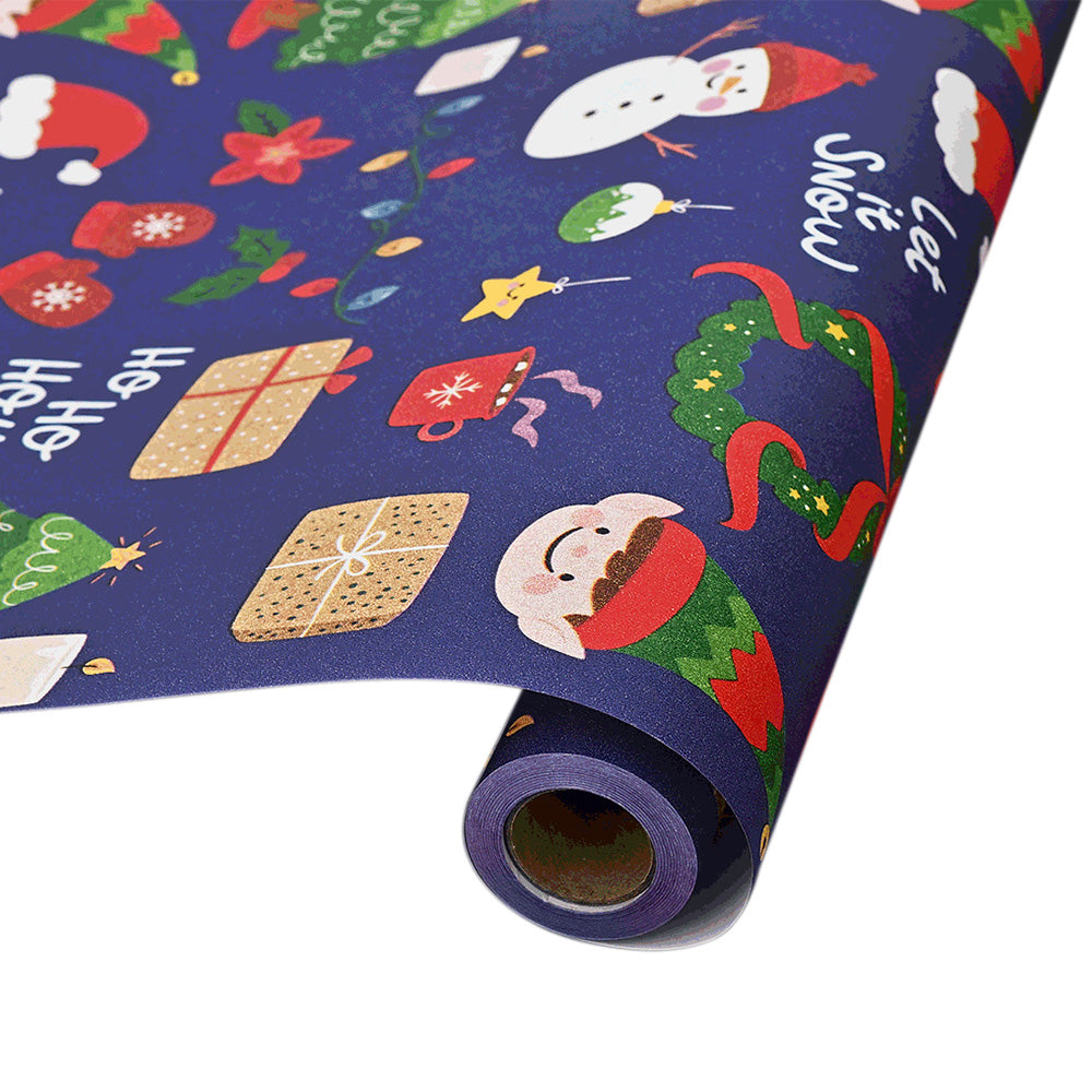 Christmas Wrapping Paper for Gift Wrap - Blue