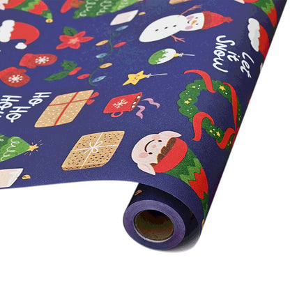 Christmas Wrapping Paper for Gift Wrap - Blue