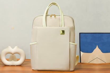 Laptop Backpack for 13.3-inch Laptops Water-resistant Multiple Compartments Laptop Bag -Beige