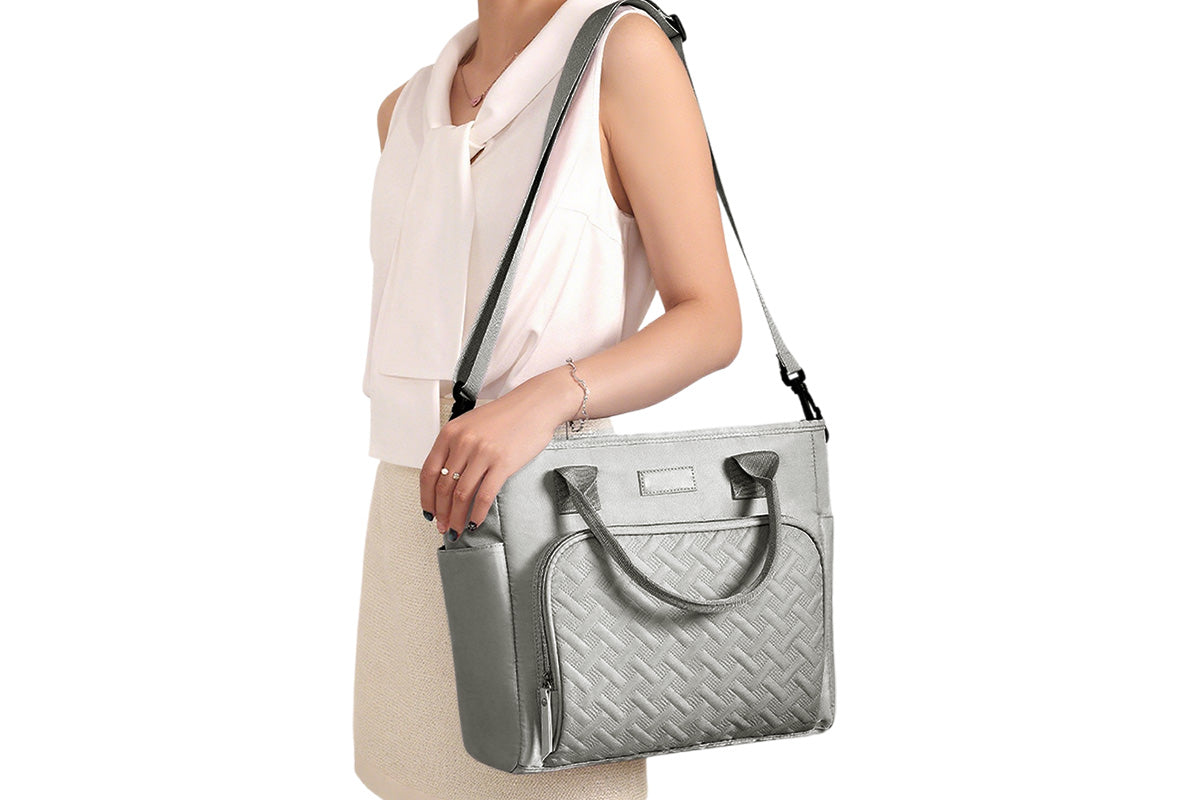 11L Large Insulated Lunch Bag Thermal Lunch Box Leakproof Cooler Tote Bag-Grey