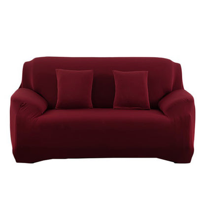 Elastic Stretch Sofa Cover Soft Double-Seater Sofa Cover Non-Slip Sofa Protective Cover -Wine Red