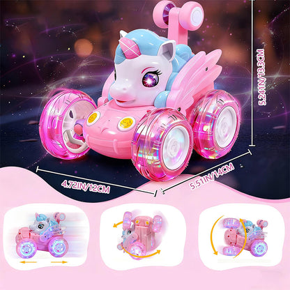 360 Degree Stunt RC Car with Lights Music Rollover Car - Pink