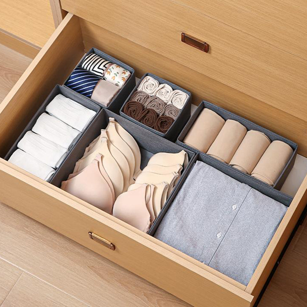 6 Pcs Set Foldable Drawer Organizers for Clothes Underwear Socks