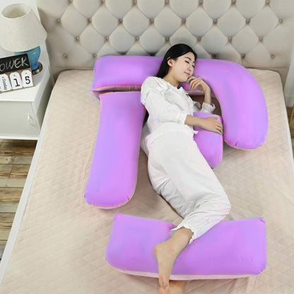 G-shape Pregnancy Pillows for Sleeping Full Body Maternity Support Pillow for Back Legs Belly HIPS Purple and Pink