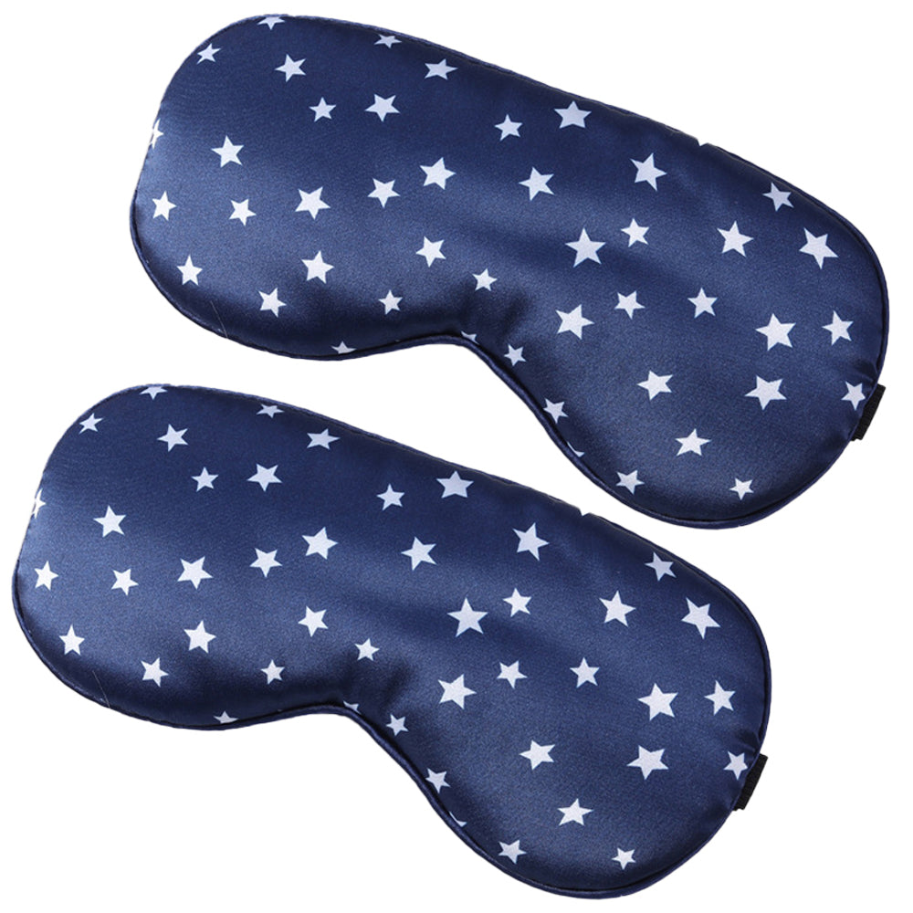 2pcs Silk Travel Sleeping Mask Pure Mulberry with Adjustable Strap Silk Eyepatch Mask -Navy