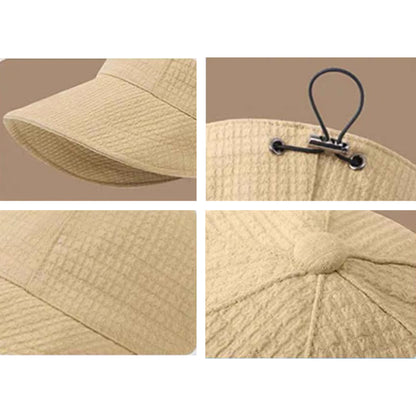 2 Pack Waffle Bucket Hats and Visor Caps - Khaki