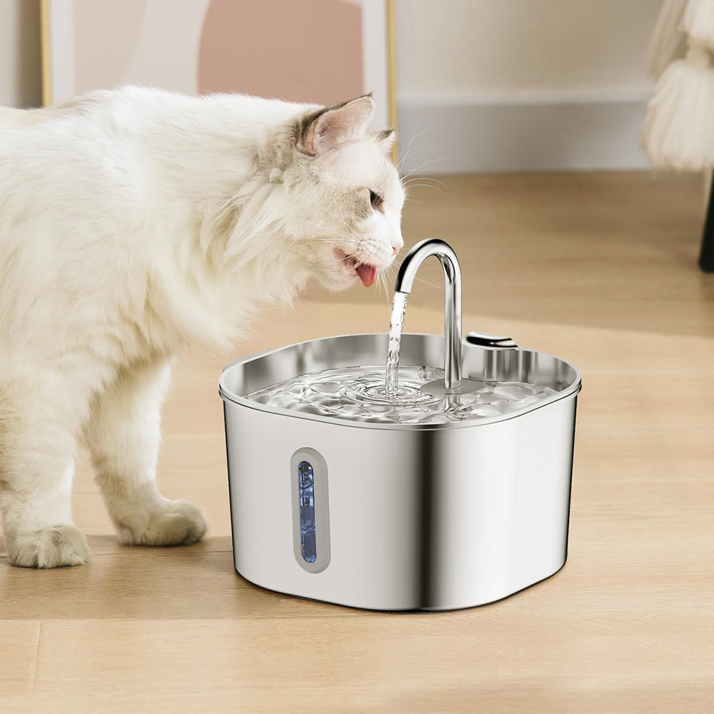 USB 2.2L Stainless Steel Pet Water Fountain for Cats and Small Dogs Style 2