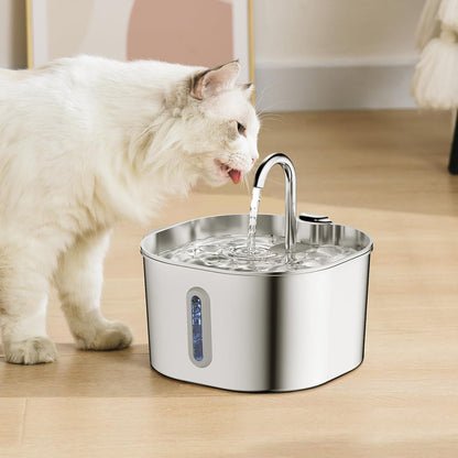 USB 2.2L Stainless Steel Pet Water Fountain for Cats and Small Dogs Style 2