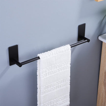 2Pcs Stainless Steel Self-Adhesive Towel Rack for Bathroom No Drilling Required-Black