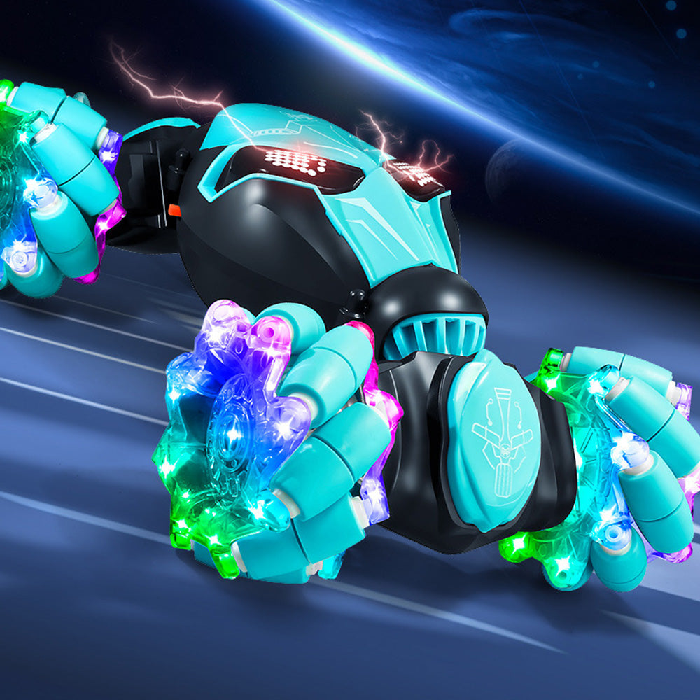 4WD Gesture Sensing RC Stunt Car with Drift Lights & Music Hand-Controlled Toy Blue