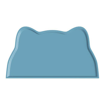 Silicone Pet Feeding Mat with Raised Spill Edge - Blue