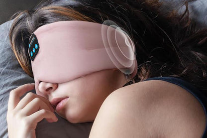 Bluetooth Sleep Mask with Headphones Music Eye Mask for Sleeping Travel Meditation -Pink