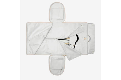 Water-Resistant Garment Duffle Bag Duffle Bag PU Leather Travel Bag -Beige