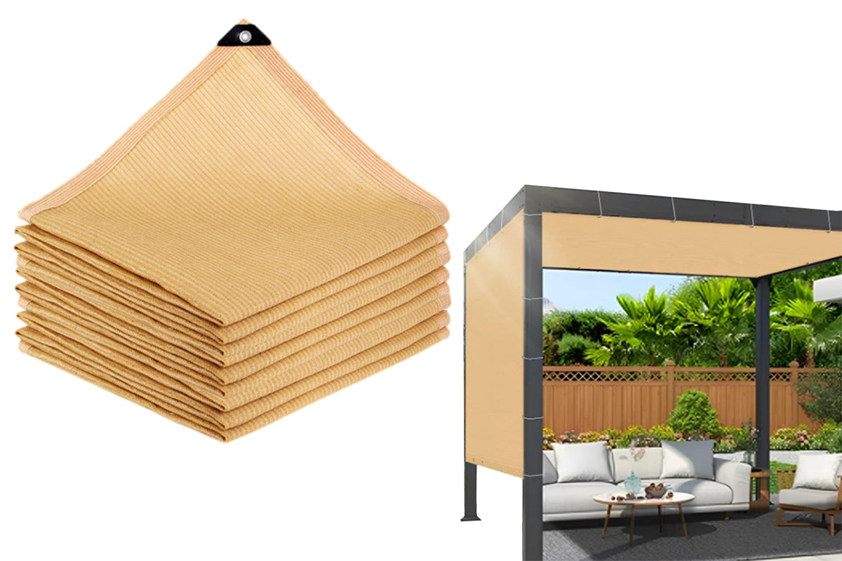 Outdoor Sun Shade Cloth Heat Resistant HDPE Sun Shade With Grommets