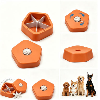 2 in 1 Removable Insert Slow Feeder Pet Bowl - Orange
