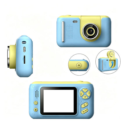 180 Degree Flip Lens Digital Camera Camera Toys - Blue