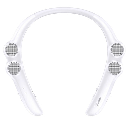 Neckband Bluetooth Speaker Wireless Wearable Speaker with 3D Stereo Sound and Mic-White