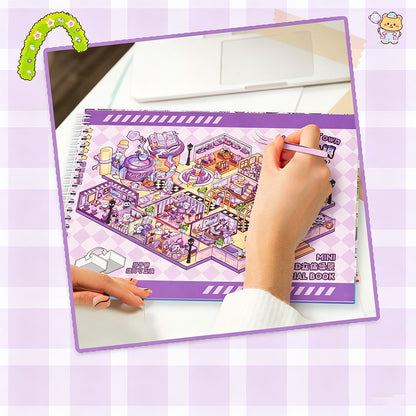 3D Reusable Sticker Scene Book with 10 Themes  - Blue