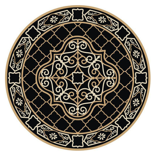 Vintage Area Rugs Bohemia Round Carpet Circle Mat Washable Home Decor-Style 4