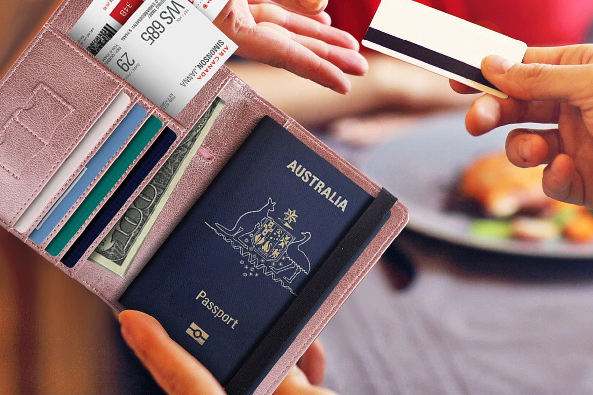 RFID Blocking Passport Wallet Water Resistant Travel Document Organizer -Cuticolor